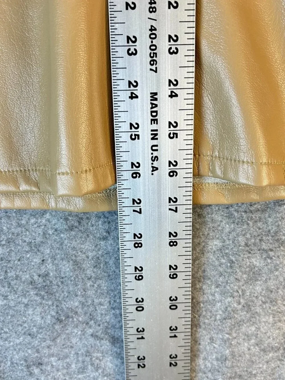 Good American Soft Leather Shacket Jacket Womens 3 Tan Snap‎ Closer Relaxed Fit